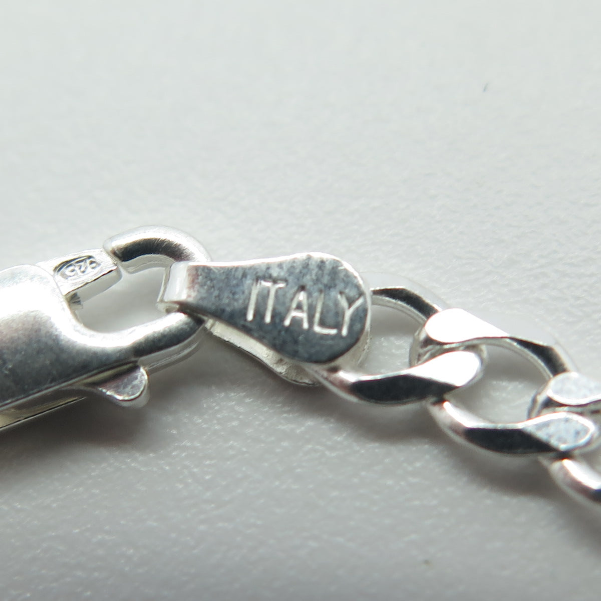 HAN 925 Sterling Silver Italy Figaro Link Bracelet 7.25"