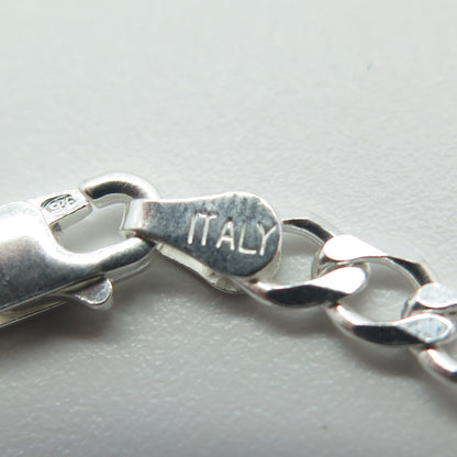 HAN 925 Sterling Silver Italy Figaro Link Bracelet 7.25"