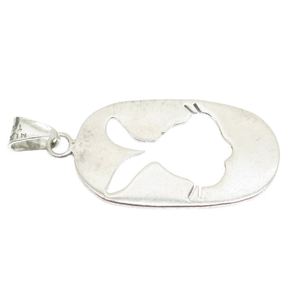 925 Sterling Silver Vintage Mexico Bugs Bunny Tag Pendant