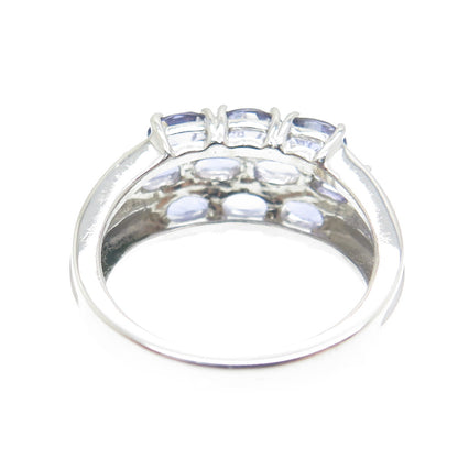 MICHELLE ALBALA 925 Sterling Silver Tanzanite Gemstone Cluster Ring Size 7.25