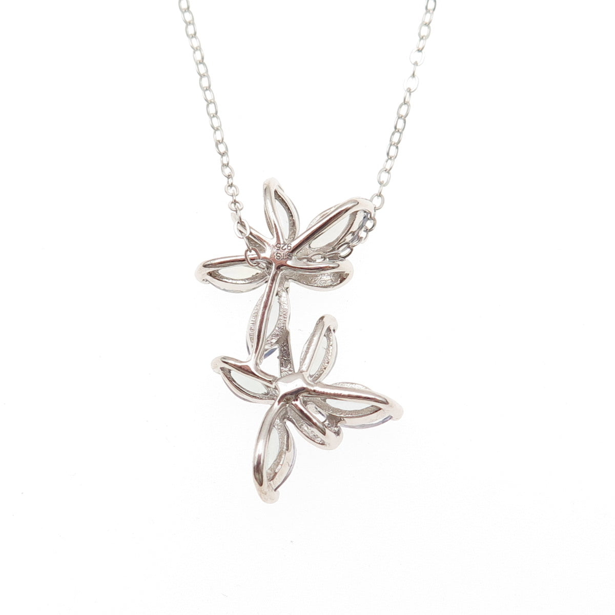Chuck Clemency 925 Sterling Silver Real Tanzanite Butterfly Chain Necklace 20"