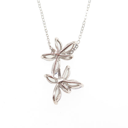 Chuck Clemency 925 Sterling Silver Real Tanzanite Butterfly Chain Necklace 20"