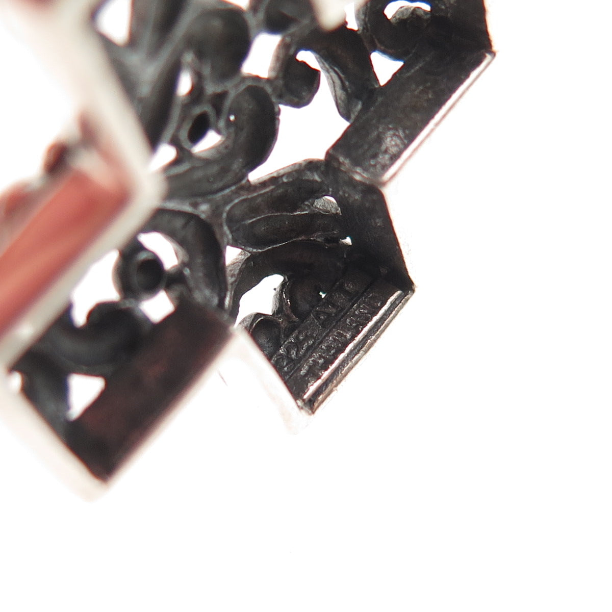 ATI Annika Witt 925 Sterling Silver Vintage Ornate Cross Oxidized Charm Pendant