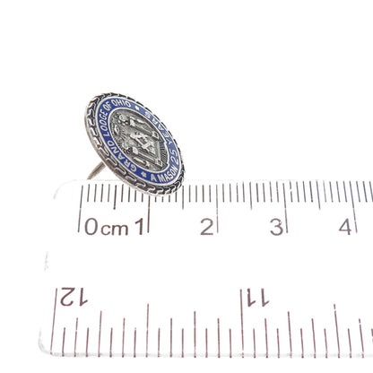 AULD Sterling Silver Vintage Enamel Grand Lodge of Ohio Mason 25 Years Lapel Pin