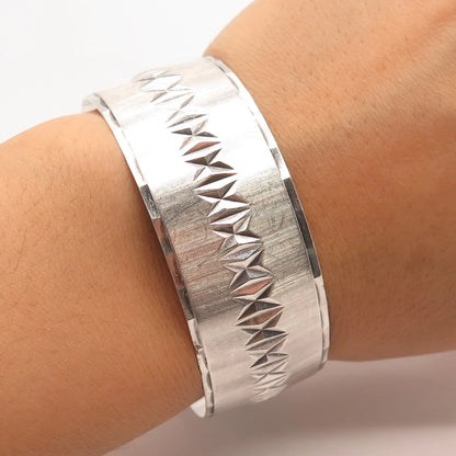 925 Sterling Silver Vintage Gorham Satin Finish Carved Adjustable Bracelet 7.25"
