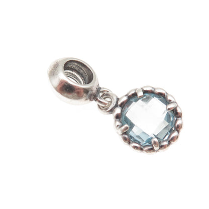 PANDORA 925 Sterling Silver Real Blue Topaz Cool Breeze Dangle Charm