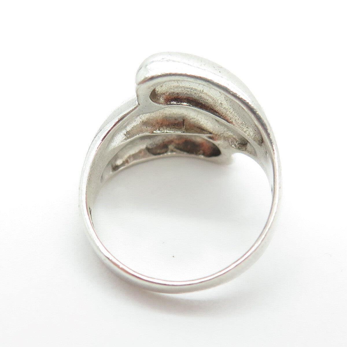 925 Sterling Silver Vintage Ribbed Ring Size 6.5