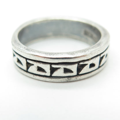 SUN WEST 925 Sterling Silver Vintage Native Symbol Band Ring Size 7