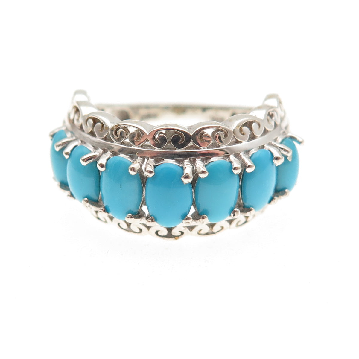 Chuck Clemency 925 Sterling Silver Real Sleeping Beauty Turquoise Ring Size 6.25