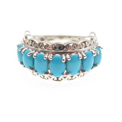 Chuck Clemency 925 Sterling Silver Real Sleeping Beauty Turquoise Ring Size 6.25