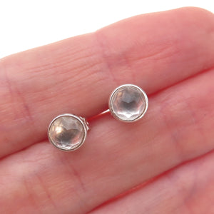 Pandora 925 Sterling Silver Clear Crystal April Birthstone Droplet Stud Earrings