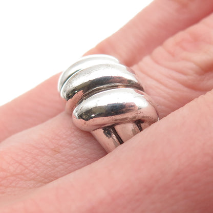Chapal Zenray 925 Sterling Silver Vintage Modernist Oxidized Ring Size 6