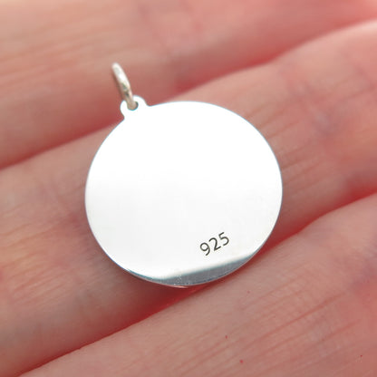 925 Sterling Silver Turquoise Enamel New York State Map Minimalist Charm Pendant
