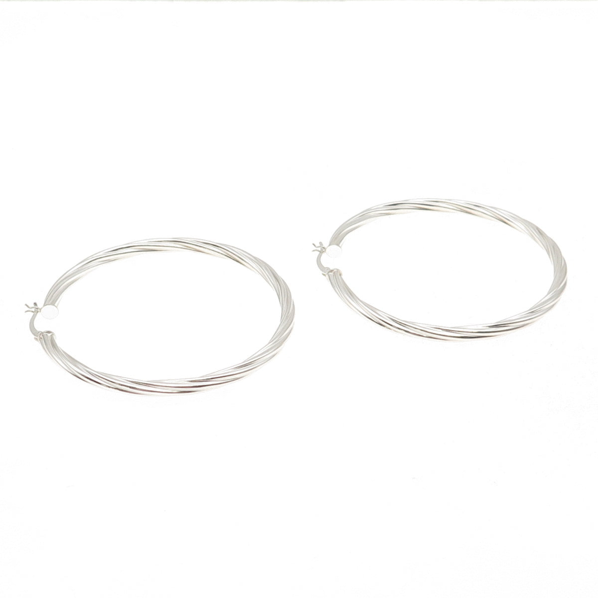 925 Sterling Silver Twisted Hoop Earrings