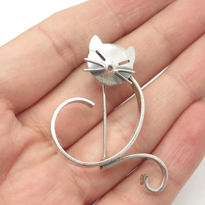 925 Sterling Silver Vintage BEAU Cat / Kitty Pin Brooch
