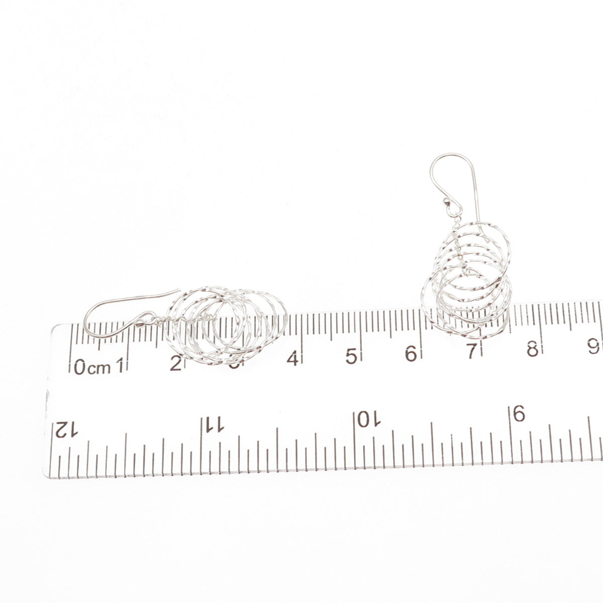 925 Sterling Silver Interlocked Circle Dangle Earrings