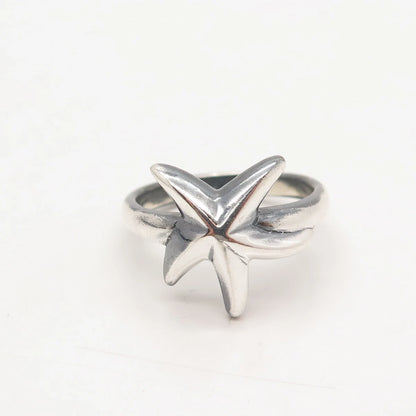 925 Sterling Silver Vintage Starfish Ring Size 8