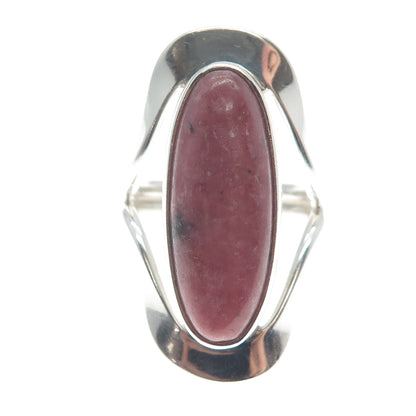 DOMINIQUE DINOUART 925 Sterling Silver Vintage Mexico Real Rhodonite Ring Size 8