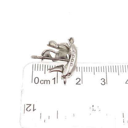 925 Sterling Silver Vintage Viking Ship Mini Charm Pendant
