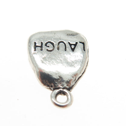 DAWN 925 Sterling Silver Vintage "Laugh" Charm Pendant