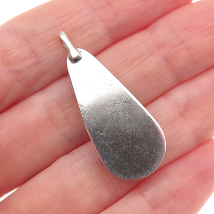 Old Pawn 925 Sterling Silver Vintage Southwestern MOP Teardrop Charm Pendant