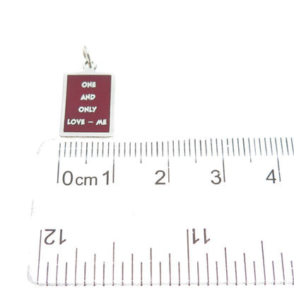 925 Sterling Silver Red Enamel One & Only Love - Me Minimalist Charm Pendant