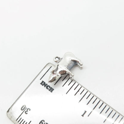 925 Sterling Silver Vintage Bull Charm Pendant