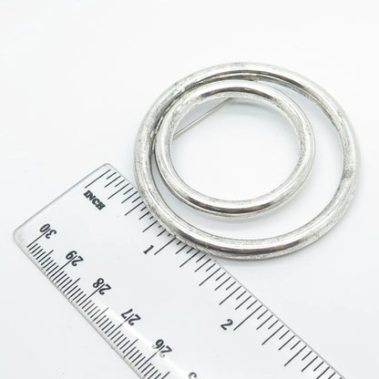 925 Sterling Silver Vintage Mexico Modernist Pin Brooch
