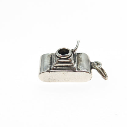 925 Sterling Silver Antique Retro Photo Camera Mini 3D Charm Pendant