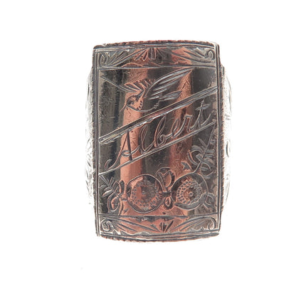 925 Sterling Silver Antique 1947 Korea Engraved Albert Name Ring Size 9
