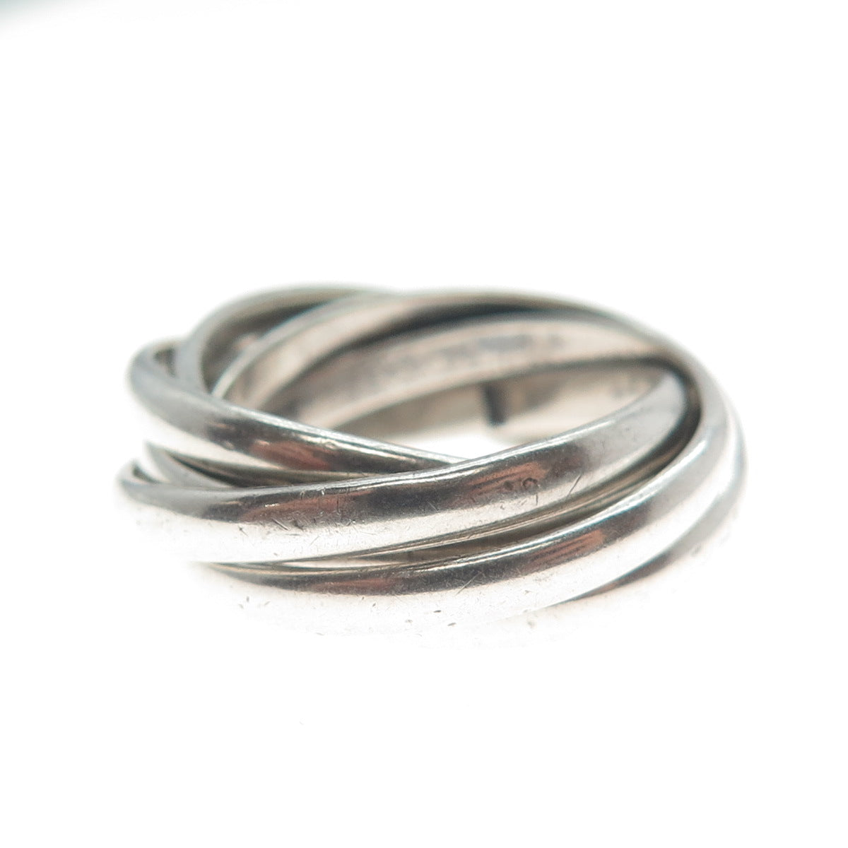 925 Sterling Silver Vintage Mexico Interlocked Six-Band Ring Size 8