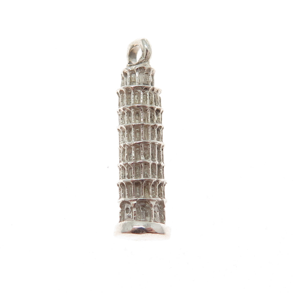 800 Silver Vintage Tower of Pisa 3D Charm Pendant