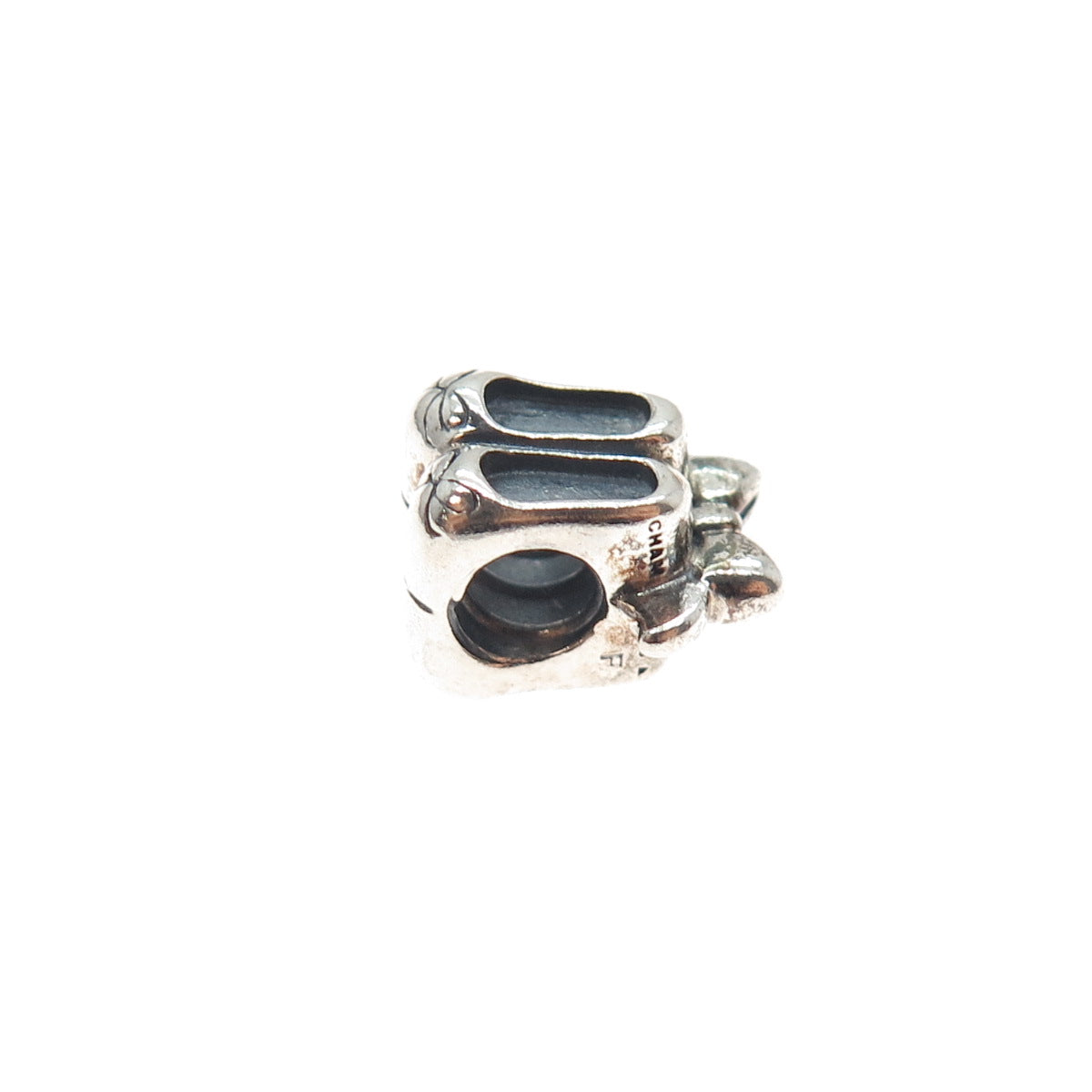 CHAMILIA 925 Sterling Silver Ballet Bow Shoes Slide Bead Charm