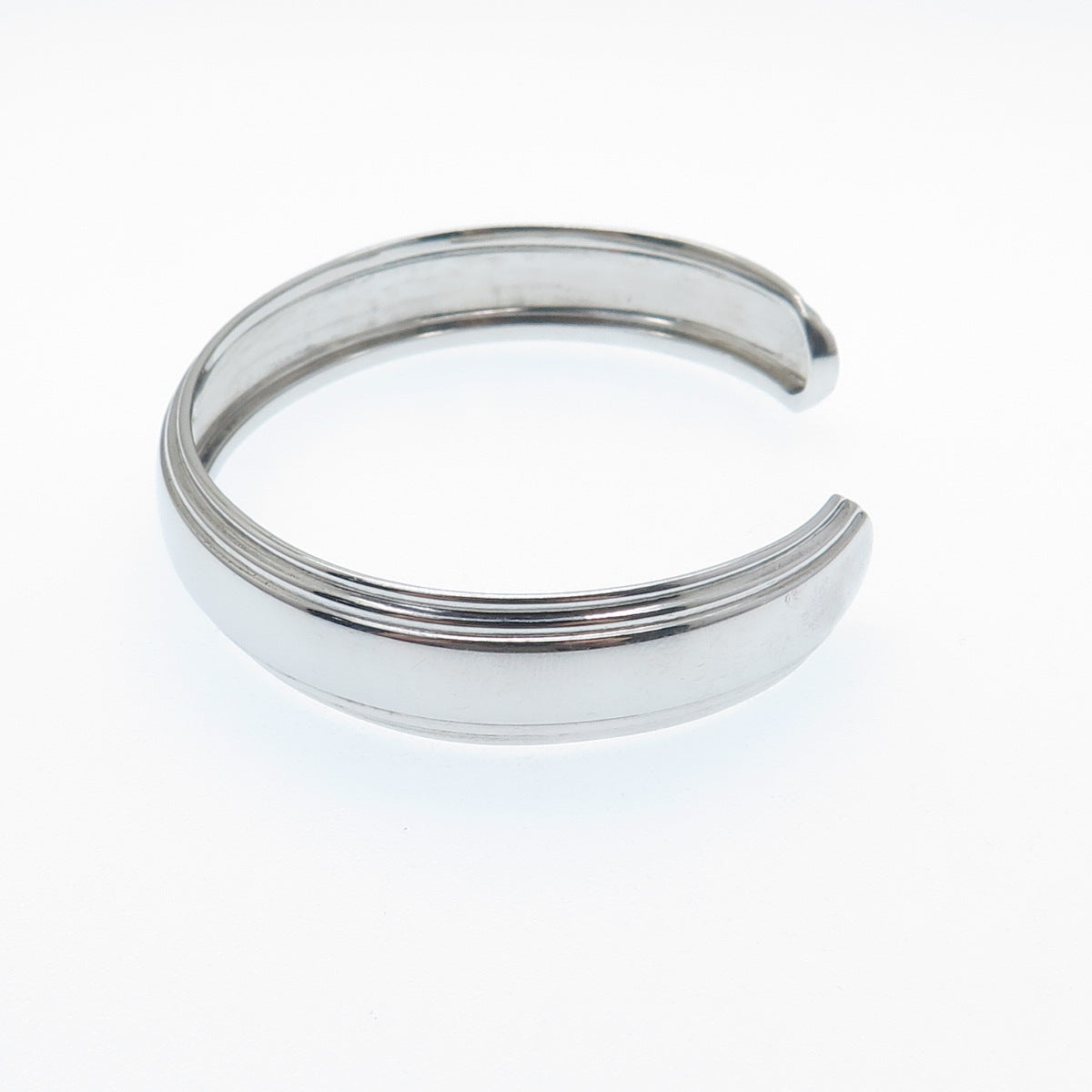 925 Sterling Silver Vintage Modernist Adjustable Cuff Bracelet 7"