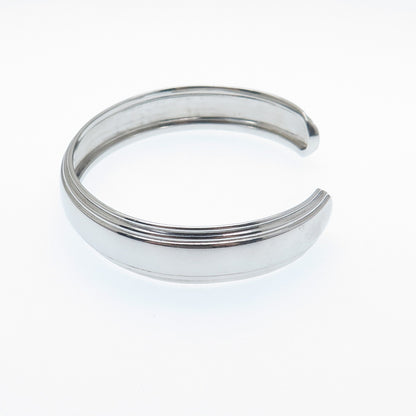 925 Sterling Silver Vintage Modernist Adjustable Cuff Bracelet 7"