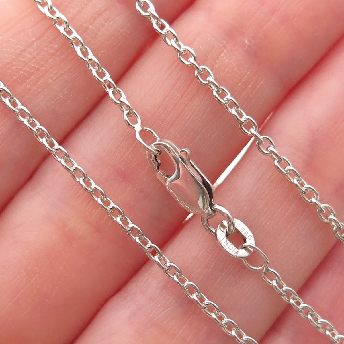 925 Sterling Silver Vintage Cable Chain Necklace 16"