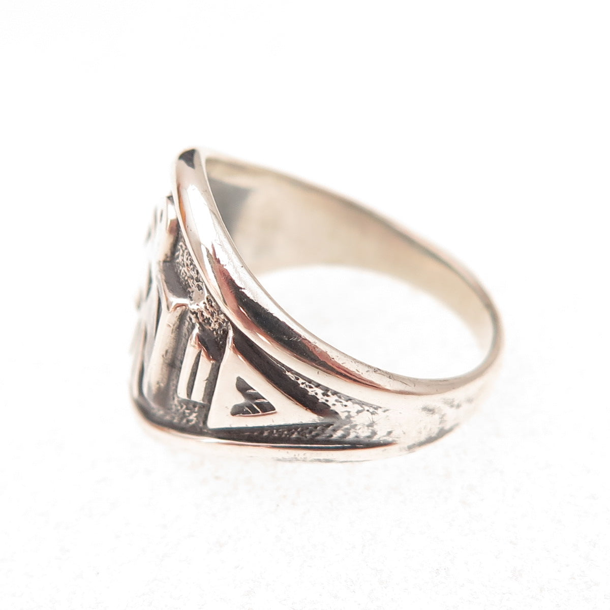 Bell Trading Post Old Pawn Sterling Silver Vintage Thunderbird Ring Size 4.75