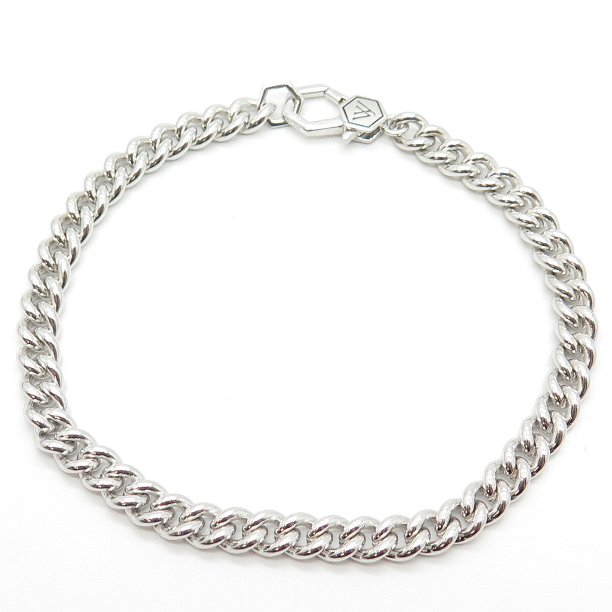 925 Sterling Silver With You Lockets Curb Link Bracelet 8"