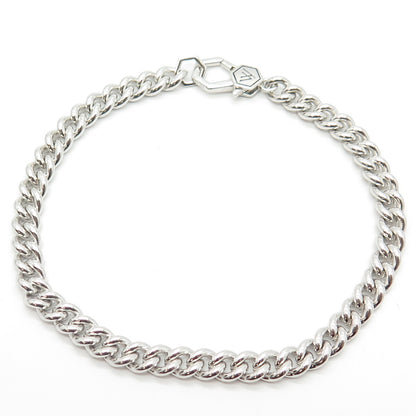 925 Sterling Silver With You Lockets Curb Link Bracelet 8"
