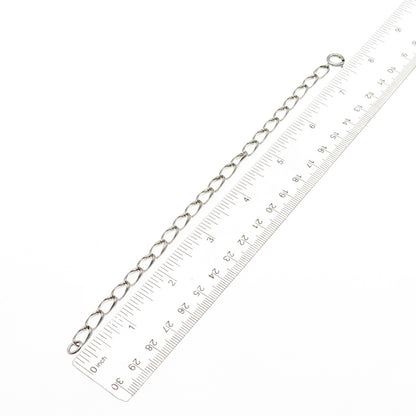 925 Sterling Silver Vintage Oval Curb Link Bracelet 7.25"