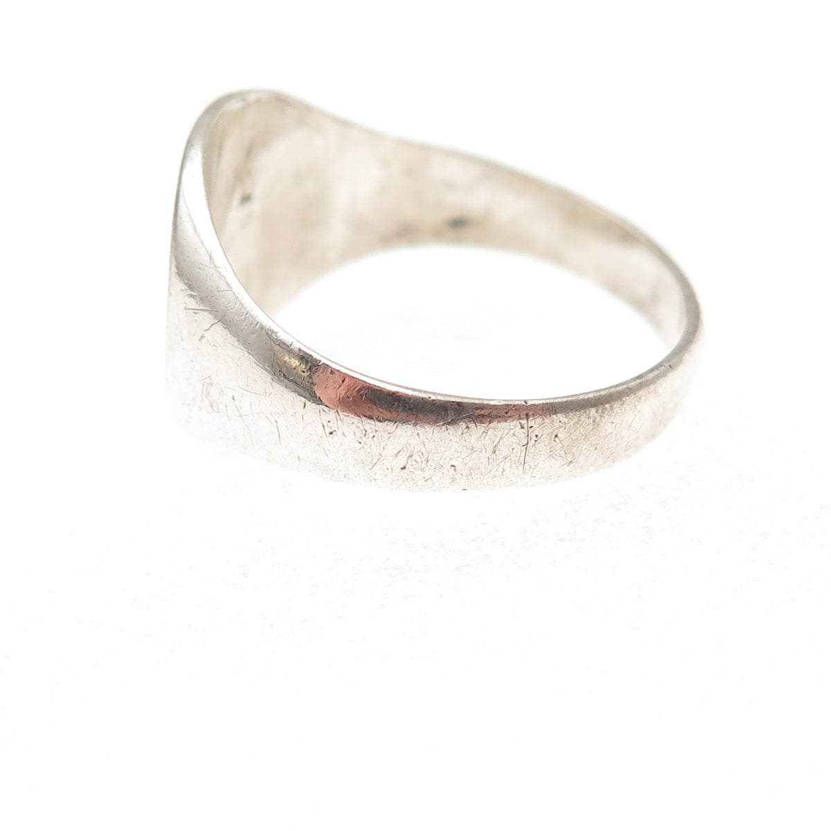 925 Sterling Silver Vintage England Engraved PG Mono Signet Ring Size 9.75