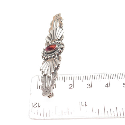 Old Pawn 925 Sterling Silver Vintage Southwestern Dragon Breath Opal Pin Brooch