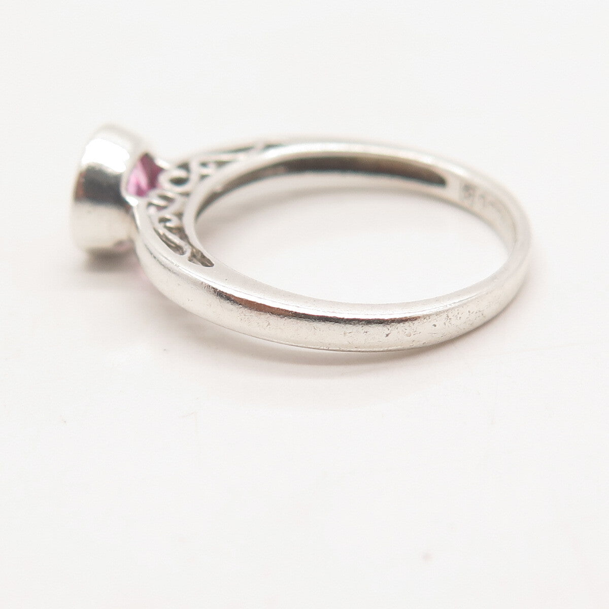 925 Sterling Silver Michelle Albala Lab-Created Sapphire Round-Cut Ring Size 6
