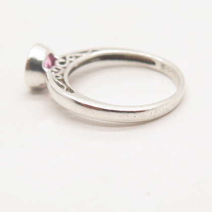 925 Sterling Silver Michelle Albala Lab-Created Sapphire Round-Cut Ring Size 6