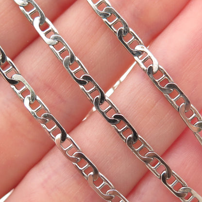 925 Sterling Silver Vintage Italy Anchor Mariner Chain Necklace 18"