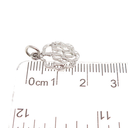 925 Sterling Silver Vintage I Love You Oxidized Mini Charm Pendant