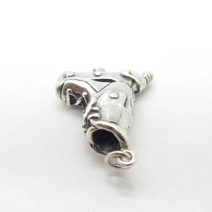 925 Sterling Silver Vintage Roller Skates Handcrafted 3D Pendant