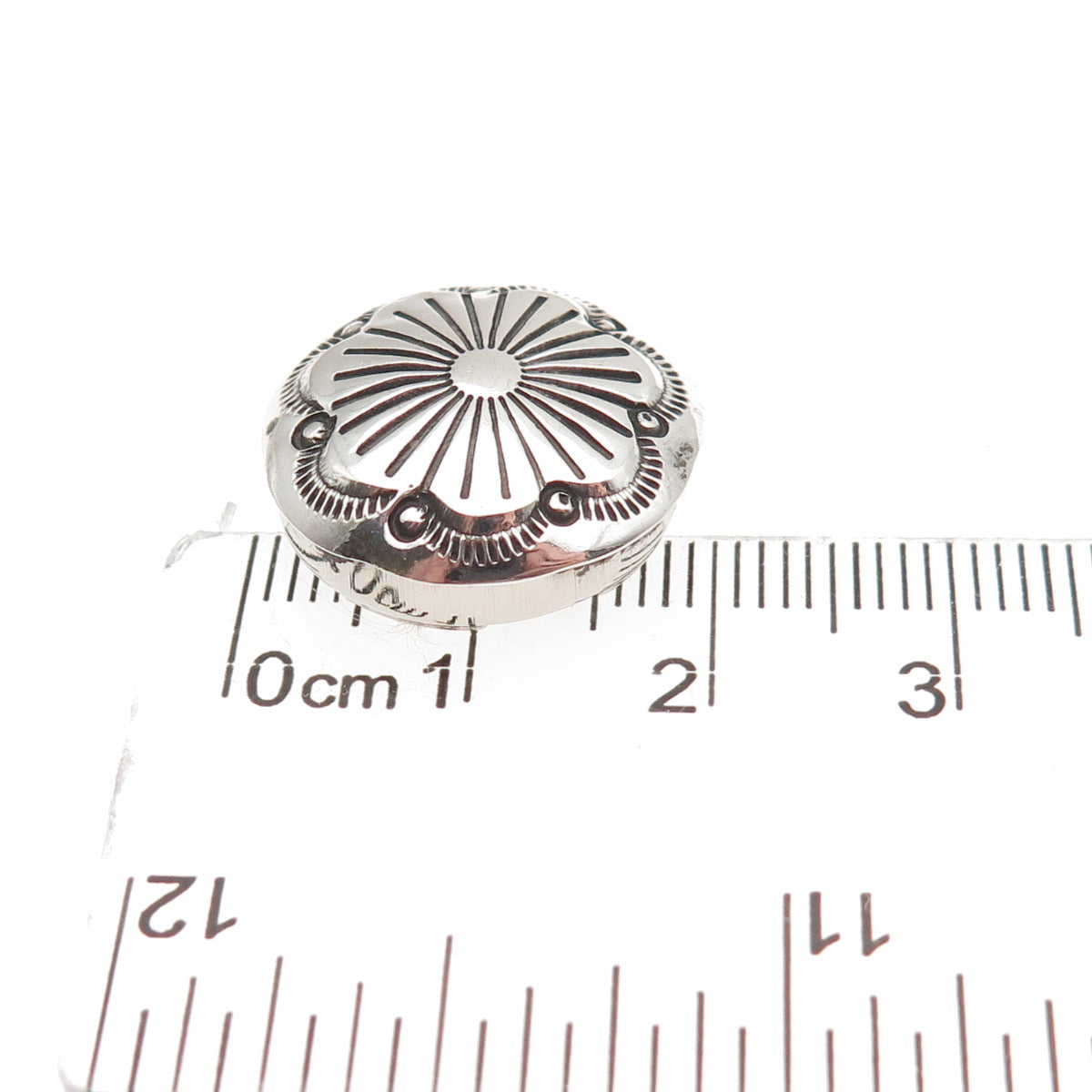 Old Pawn 925 Sterling Silver Vintage Southwestern Concho Tribal Clip Button