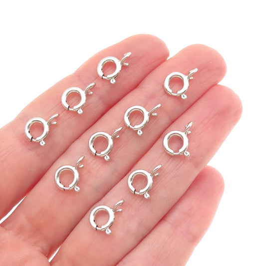 925 Sterling Silver Vintage SET of 10 Spring Ring Lock Clasps