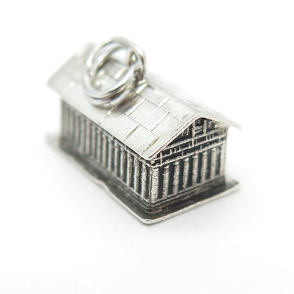 900 Silver Antique Greece Acropolis 3D Charm Pendant